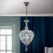 Lustra clasica semicristale 1xE27/60W, Arila HL 6-1498/1 Antik/Kristall Orion